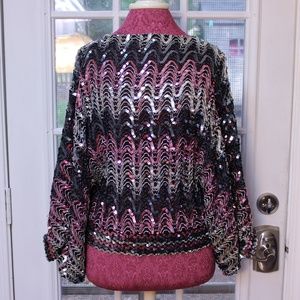 Miss H Sequined 3/4 Sleeve Top